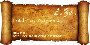 Lukács Zsigmond névjegykártya